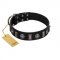 "Silver Spikes" Exclusive FDT Artisan Black Leather Pitbull Collar