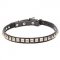 'King Studs' Leather Pitbull Collar with Chrome Plated Adornments - 4/5 inch (20 mm)
