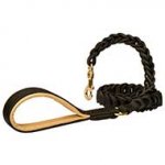 Anti-pulling Braided Leather Dog Leash for Pitbull Walking
