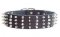 Extra Wide Decorated Leather Pitbull Collar with Spikes and Half Pyramids
