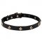 Rhombic Design Pit Bull Leather Dog Collar