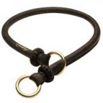 Reliable Rolled Leather Pitbull Choke Collar for Effective Training - 12 mm