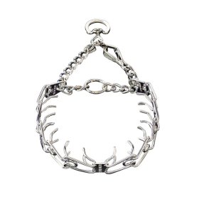 Chrome Plated Pitbull Pinch Prong Collar with Swivel and Quick Release Snap Hook