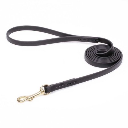 Black Biothane Pitbull Leash for Walking, Tracking