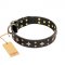 'A La Mode' FDT Artisan Handmade Black Leather Pitbull Collar