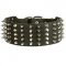 Strong Adjustable Spiked and Studded Leather Pitbull Collar for Walking