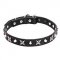 "Blazing Stars" 4/5 inch (25 mm) Decorated Pit Bull Leather Collar