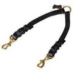 Exclusive Leather Pitbull Coupler Adorned with Hand Made Braids