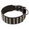 Wide Pyramid Studded Leather Dog Collar For Pitbull