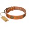 "Dandy Pet" FDT Artisan Handcrafted Tan Leather Pitbull Collar
