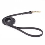 Black Biothane Pitbull Leash for Walking, Tracking
