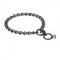 "Fur Protector" Black Stainless Steel Pitbull Choke Collar - 1/6 inch (4 mm) wire diameter