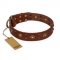 "Unfailing Charm" FDT Artisan Studded Tan Leather Pitbull Collar