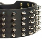 3 inch Spiked Leather Dog Collar for Pitbull