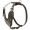 Walking Leather Pit Bull Harness with Exclusive Pyramids