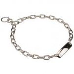 Chromium Plated Steel Fur Saver Dog Collar for Pitbull Width 3 MM With Plate