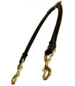 Round Leather Pitbull Coupler for Walking 2 Dogs