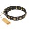 'Baroque Chic' FDT Artisan Studded Black Leather Pitbull Dog Collar