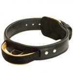 Training Durable Leather Pit Bull Collar with Convenient Handle
