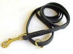 Stitched Leather Pitbull Leash for Walking and Training