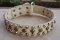 Strong Leather Dog Collar for Pitbull with Studs and Pyramids