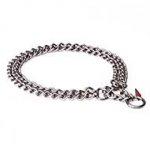 "Double Chain" Pit Bull Dog Stainless Steel Collar with 1/9 inch (3 mm) link diameter