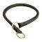 Round Leather Pitbull Choke Collar for Silent Training - 12 mm