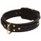Wide 2 Ply Leather Pit Bull Collar with Braiding