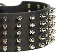 3 inch Spiked Leather Dog Collar for Pitbull