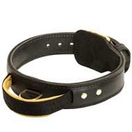 Training Durable Leather Pit Bull Collar with Convenient Handle