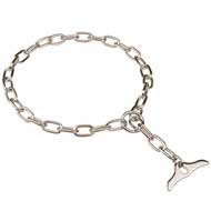 Chrome Plated Fur Saver Dog Collar for Pitbull with Toggle