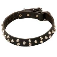 Fashion Leather Dog Collar for Pitbull with pyramids