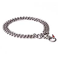 "Double Chain" Pit Bull Dog Stainless Steel Collar with 1/9 inch (3 mm) link diameter