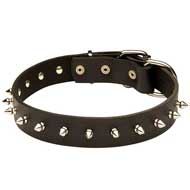 Durable Leather Pitbull Collar with Hand-Set Spikes