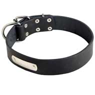 Special Adjustable Leather Collar with ID Tag for Pitbull Breed