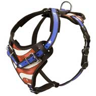 Hand-made Adjustable Walking Pitbull Leather Harness with Handle