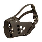 Safe Leather Muzzle for Pitbull Attack Training