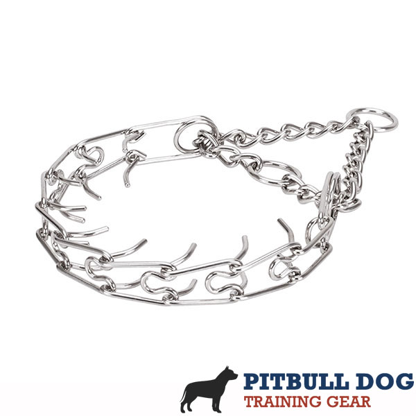 Medium and large pets prong collar with stainless steel removable prongs