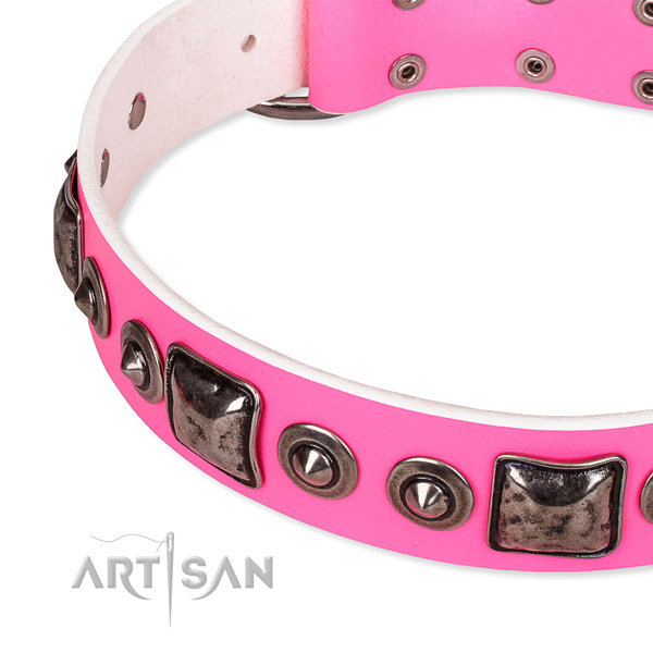 Soft leather dog collar made for your handsome pet