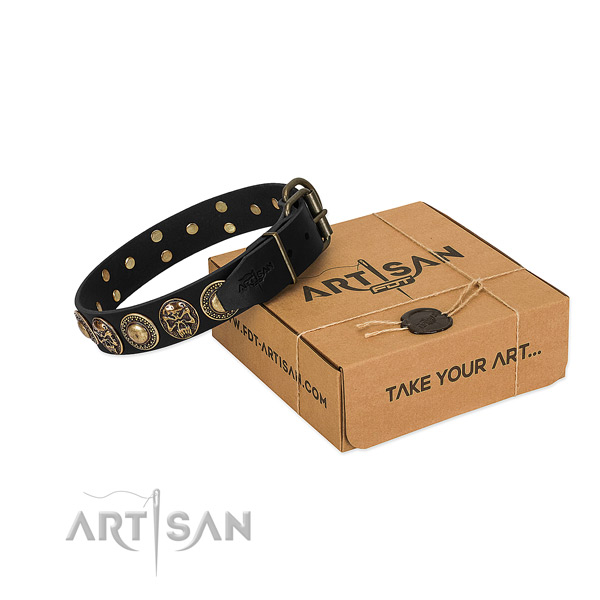 Corrosion resistant fittings on dog collar for handy use