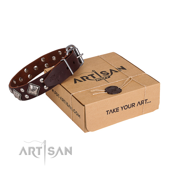 Handy use dog collar with Stylish design corrosion resistant studs