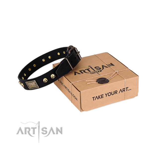Strong hardware on dog collar for comfortable wearing