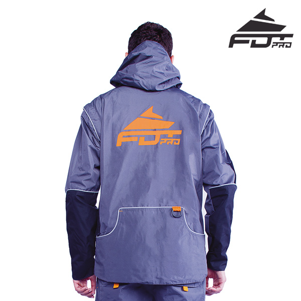 Professional Dog Trainer Jacket Grey Color with Comfortable Side Pockets