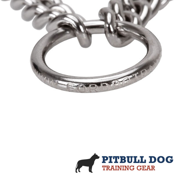 Top notch chrome plated prong collar for badly behaved dogs