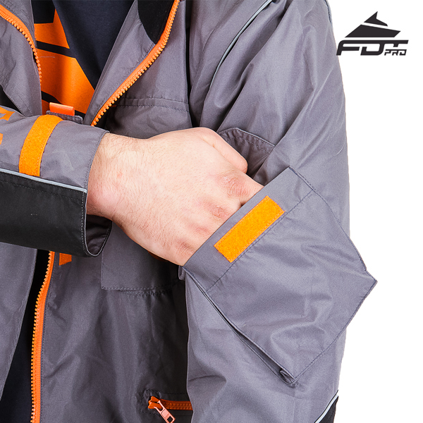 Grey Color Professional Design Dog Training Jacket with Durable Sleeve Pocket