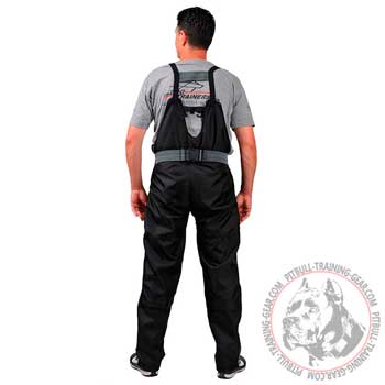 Back part of protection scratch pants for Pit Bull training