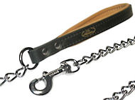 Exclusive Chain Leash with Leather Handle