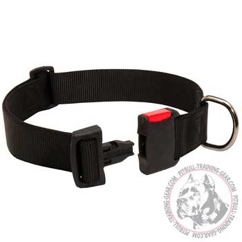 Durable Classy Nylon American Pit Bull Terrier Collar with Easy Quick Release Buckle for Walking