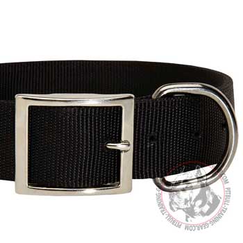 Durable Nickel Hardware on Nylon Dog Collar for Pitbull