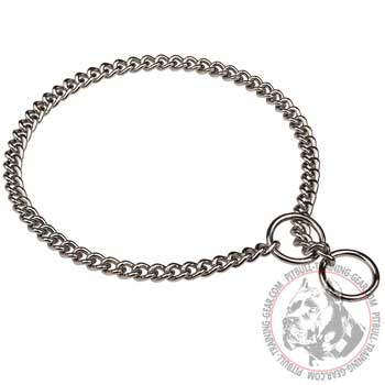 Rust-Proof Pit Bull Choke Collar Plated with Chromium for Training